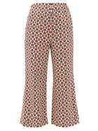 Matchesfashion.com Gucci - Horse-bit Print Cropped Crpe Trousers - Womens - Ivory