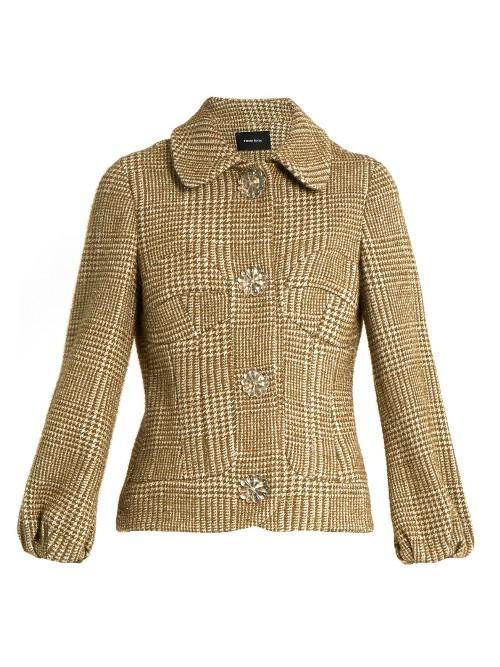 Simone Rocha Flower-button Sparkle Hound's-tooth Jacket