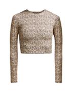 Matchesfashion.com Matteau - The Long Sleeve Crop Top - Womens - Yellow Multi