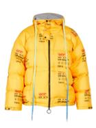 Matchesfashion.com Off-white - Logo Print Quilted Down Jacket - Mens - Yellow