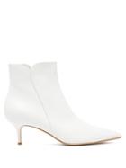 Matchesfashion.com Gianvito Rossi - Levy 55 Leather Ankle Boots - Womens - White