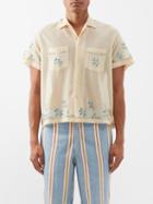 Bode - Floral-sequin Cotton-mesh Shirt - Mens - Multi