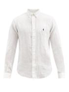 Matchesfashion.com Polo Ralph Lauren - Logo-embroidered Linen Shirt - Mens - White