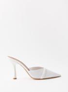 Malone Souliers - Joella Point-toe Pvc And Patent-leather Mules - Womens - White