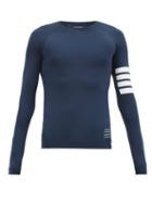 Matchesfashion.com Thom Browne - Four-bar Technical-jersey Compression T-shirt - Mens - Navy