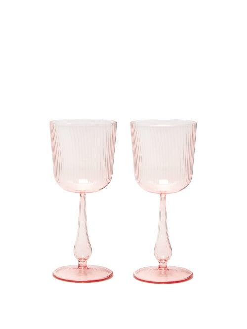 Matchesfashion.com R+d.lab X Lee Mathews - X Lee Mathews Set Of Two Luisa Wine Glasses - Light Pink