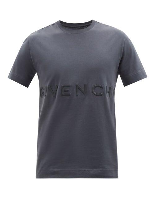 Givenchy - Embroidered-logo Cotton-jersey T-shirt - Mens - Dark Blue