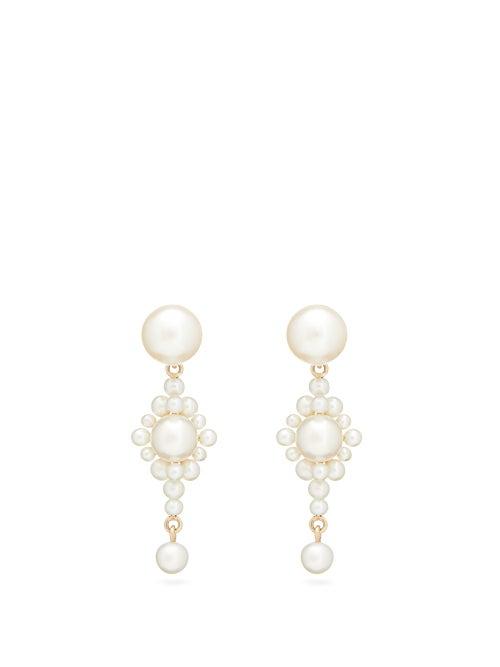 Matchesfashion.com Sophie Bille Brahe - Venezia Pearl & 14kt Gold Earrings - Womens - Pearl