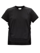 Matchesfashion.com Noir Kei Ninomiya - Ruffled Cotton-jersey T-shirt - Womens - Black