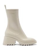 Chlo - Betty Block-heel Rubber Boots - Womens - Beige