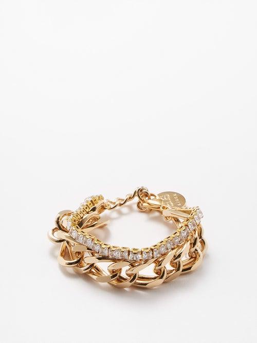 By Alona - Ida Rhinestone & 18kt Gold-plated Bracelet - Womens - Gold Multi