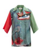 Matchesfashion.com Charles Jeffrey Loverboy - Face-print Silk-blend Shirt - Womens - Multi