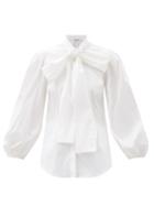Matchesfashion.com Redvalentino - Balloon-sleeves Cotton-blend Poplin Shirt - Womens - White