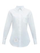 Matchesfashion.com Thom Browne - Button Down Cotton Poplin Shirt - Womens - Blue