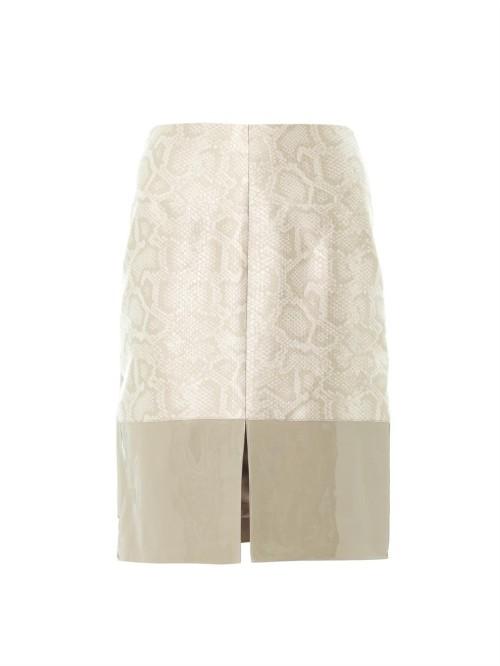 Richard Nicoll Snake-effect Contrast Panel Skirt