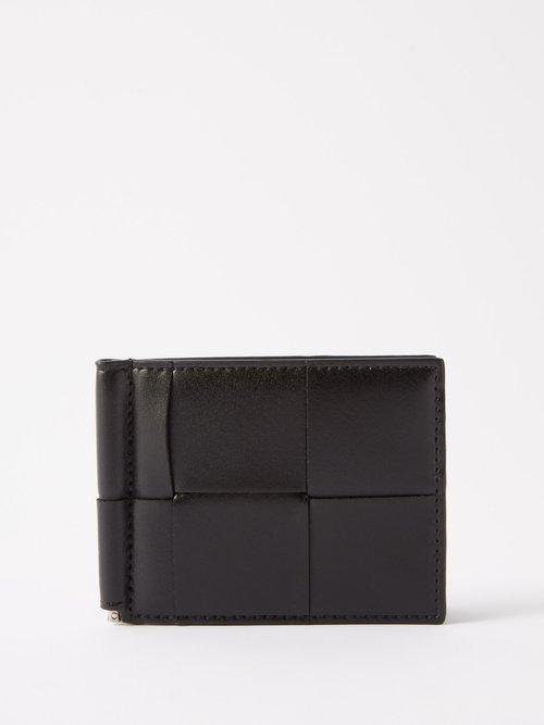 Bottega Veneta - Money-clip Intrecciato-leather Bi-fold Wallet - Mens - Black