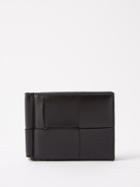 Bottega Veneta - Money-clip Intrecciato-leather Bi-fold Wallet - Mens - Black