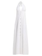 Matchesfashion.com Heidi Klein - Palermo Halterneck Cotton Dress - Womens - White