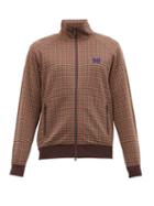 Matchesfashion.com Needles - Butterfly-embroidered Houndstooth Track Jacket - Mens - Brown