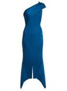 Roland Mouret Harlow One-shoulder Hammered Silk Dress