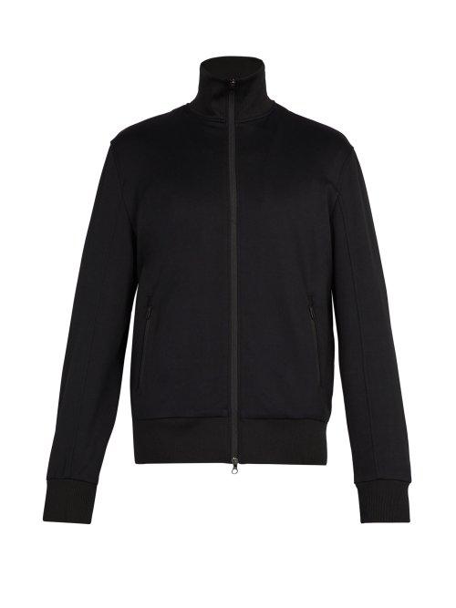 Matchesfashion.com Y-3 - Logo Print Zip Through Jersey Tracksuit Top - Mens - Black