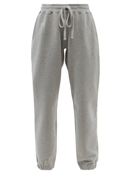 Ladies Rtw More Joy By Christopher Kane - More Joy Patch Cotton-jersey Track Pants - Womens - Light Grey
