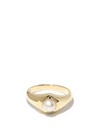 Matchesfashion.com Lizzie Mandler - June Pearl & 18kt Gold Signet Ring - Womens - Pearl