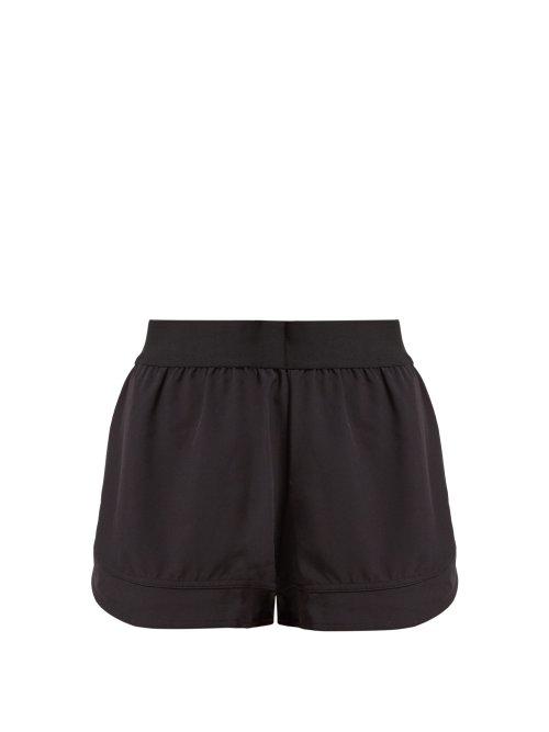 Matchesfashion.com Adidas By Stella Mccartney - Essential Logo Print Performance Shorts - Womens - Black