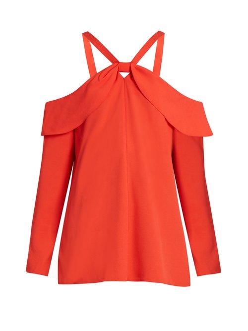 Matchesfashion.com Proenza Schouler - Off The Shoulder Crepe Top - Womens - Red