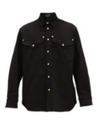Matchesfashion.com Versace - Logo-debossed Buttons Denim Shirt - Mens - Black