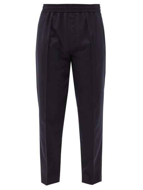 A.p.c. - Pieter Elasticated-waist Wool-twill Trousers - Mens - Dark Navy