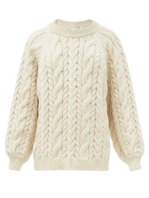 Matchesfashion.com Mr Mittens - Maxi Cable Wool Sweater - Womens - Ivory