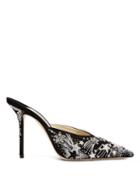 Matchesfashion.com Jimmy Choo - Rav 100 Star Embellished Mules - Womens - Black Silver