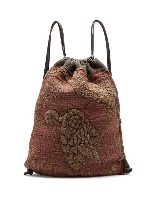 Matchesfashion.com By Walid - Jim Chinese Embroidery Drawstring Bag - Mens - Purple