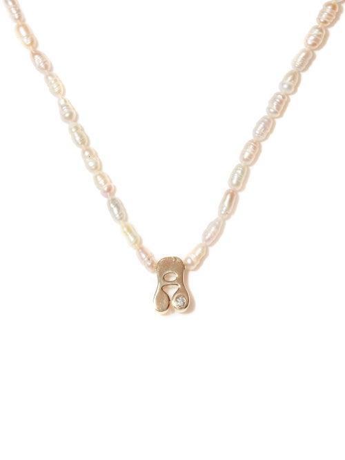 Alison Lou - Stellar A-charm Diamond & 14kt Gold Pearl Necklace - Womens - Pearl