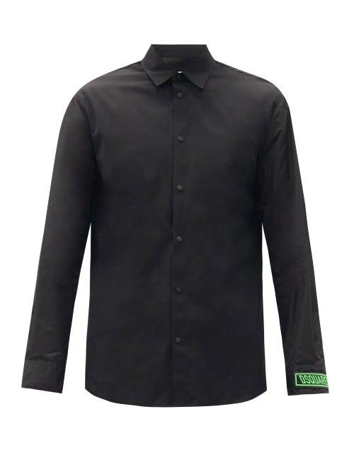 Matchesfashion.com Dsquared2 - Dan Logo-cuff Cotton-poplin Shirt - Mens - Black