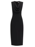 Matchesfashion.com Emilia Wickstead - Yuri Cowl-neck Crepe Dress - Womens - Black
