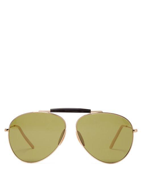Matchesfashion.com Acne Studios - Howard Oversized Aviator Style Sunglasses - Womens - Gold Multi