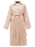 Matchesfashion.com Kassl Editions - Original Belted Satin Trench Coat - Womens - Light Pink