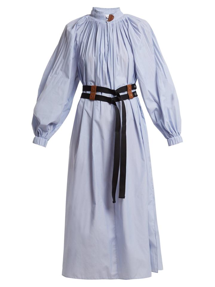 Tibi Isabelle Striped Pleated Dress