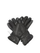 Matchesfashion.com Bogner - Sanna Glitter Thread Fleece Lined Leather Gloves - Womens - Black