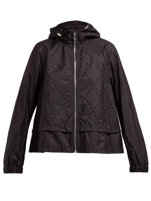 Matchesfashion.com 6 Moncler Noir Kei Ninomiya - Perforated Hooded Technical Jacket - Womens - Black