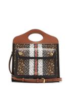 Matchesfashion.com Burberry - Monogram Stripe Leather Trim Cross Body Bag - Womens - Brown Multi