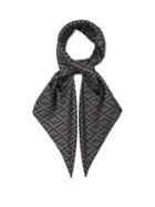 Ladies Accessories Lescarf - No.41 Isometric-print Silk-twill Scarf - Womens - Black Multi
