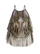 Matchesfashion.com Romance Was Born - Exoskeleton Glitter Embellished Tulle Top - Womens - Black
