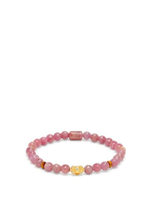 Matchesfashion.com Musa By Bobbie - Diamond, Ruby, Toumaline & 18kt Gold Bracelet - Womens - Pink