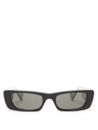 Matchesfashion.com Gucci - Gg Rectangle Acetate Sunglasses - Mens - Black