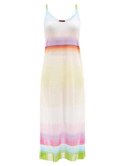 Missoni - Scoop-neck Ombr-striped Mesh Maxi Dress - Womens - Multi