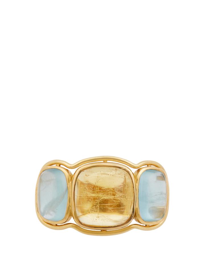 Brigid Blanco Golden Beryl, Aquamarine & Yellow-gold Ring