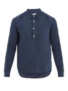 Matchesfashion.com Solid & Striped - Popover Half Button Linen Shirt - Mens - Navy